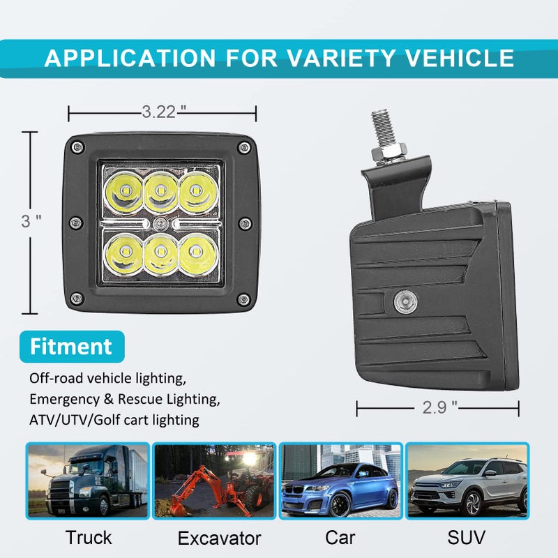 WeiSen 42" 240W LED Curved Light Bar & 2PCS 24W 3" Cube Lights Pod w/Roof Light Mount and Rocker Switch Wiring Kit Compatible with Can-am Maverick X3 X RS 2017-2025 - Image 4